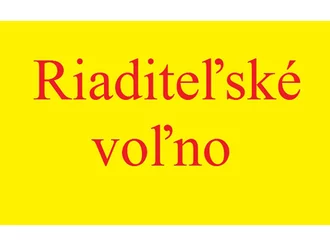 RIADITEĽSKÉ VOĽNO RIADITEĽSKÉ VOĽNO